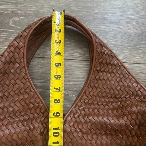 Sondra Roberts Brown Basketweave Hobo Shoulder Bag Purse - Picture 15 of 16